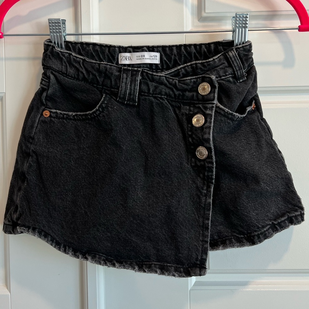 Zara Kids Charcoal Buttoned Skort